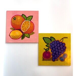 Mod Trivet Wall Hangings, Mod Kitchen Art, Set of 2